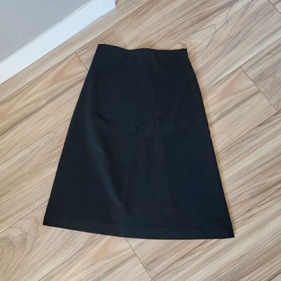 Pier Antonio Gaspari Italy Straight Mid Length Stretch Skirt in Black - Picture 1 of 10